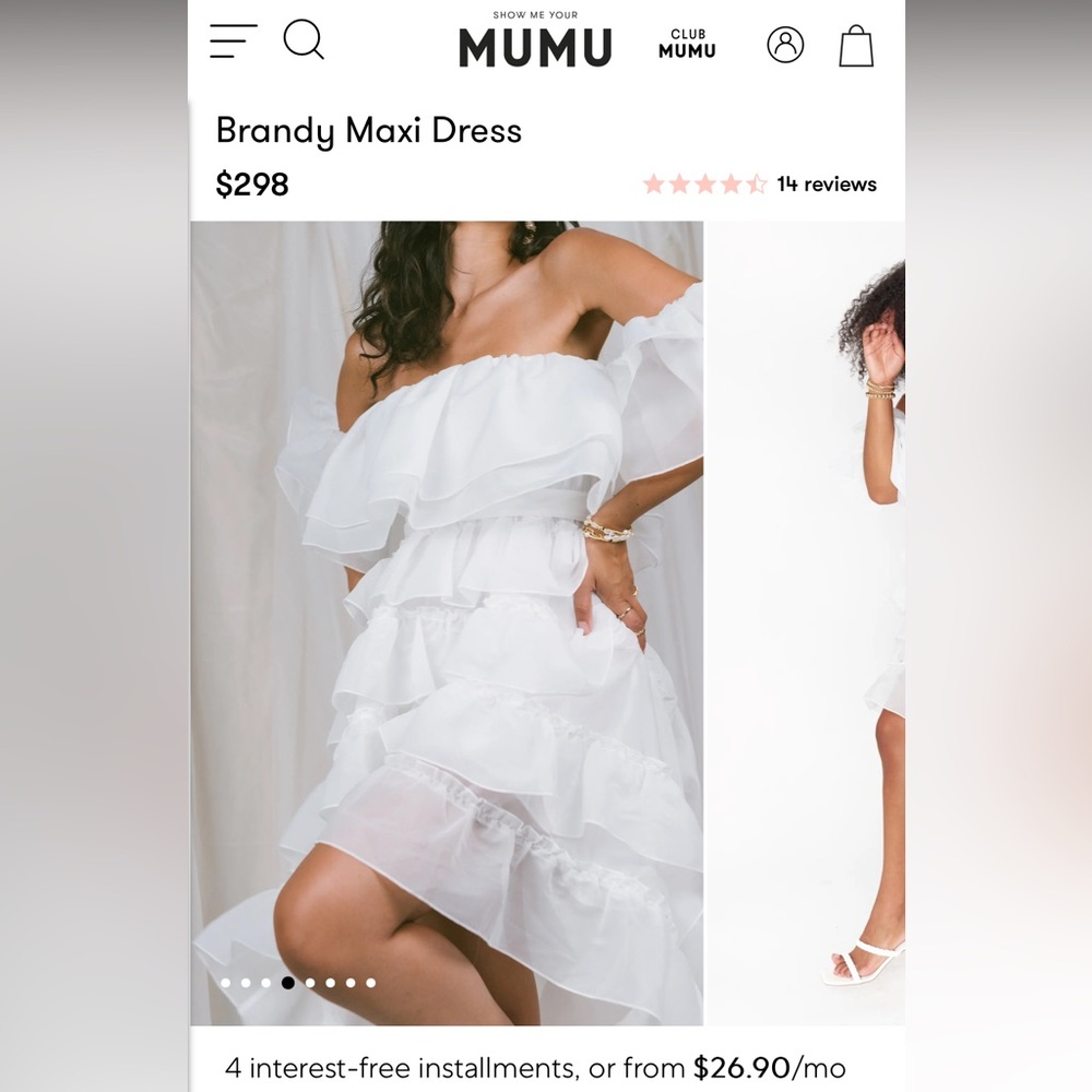 Show Me Your MUMU Brandy Maxi Dress in White Organza Size M